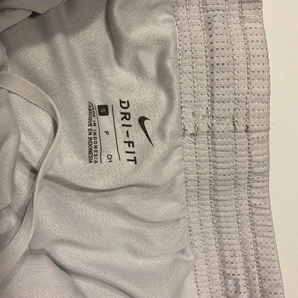 Nike Dri FIT Tempo Running Shorts Grey and White with Built-in Lining Polyester - Picture 6 of 9